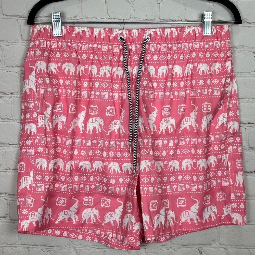 Boardies pink elephant positive vibes swim shorts trunks, sz L, NWT $75